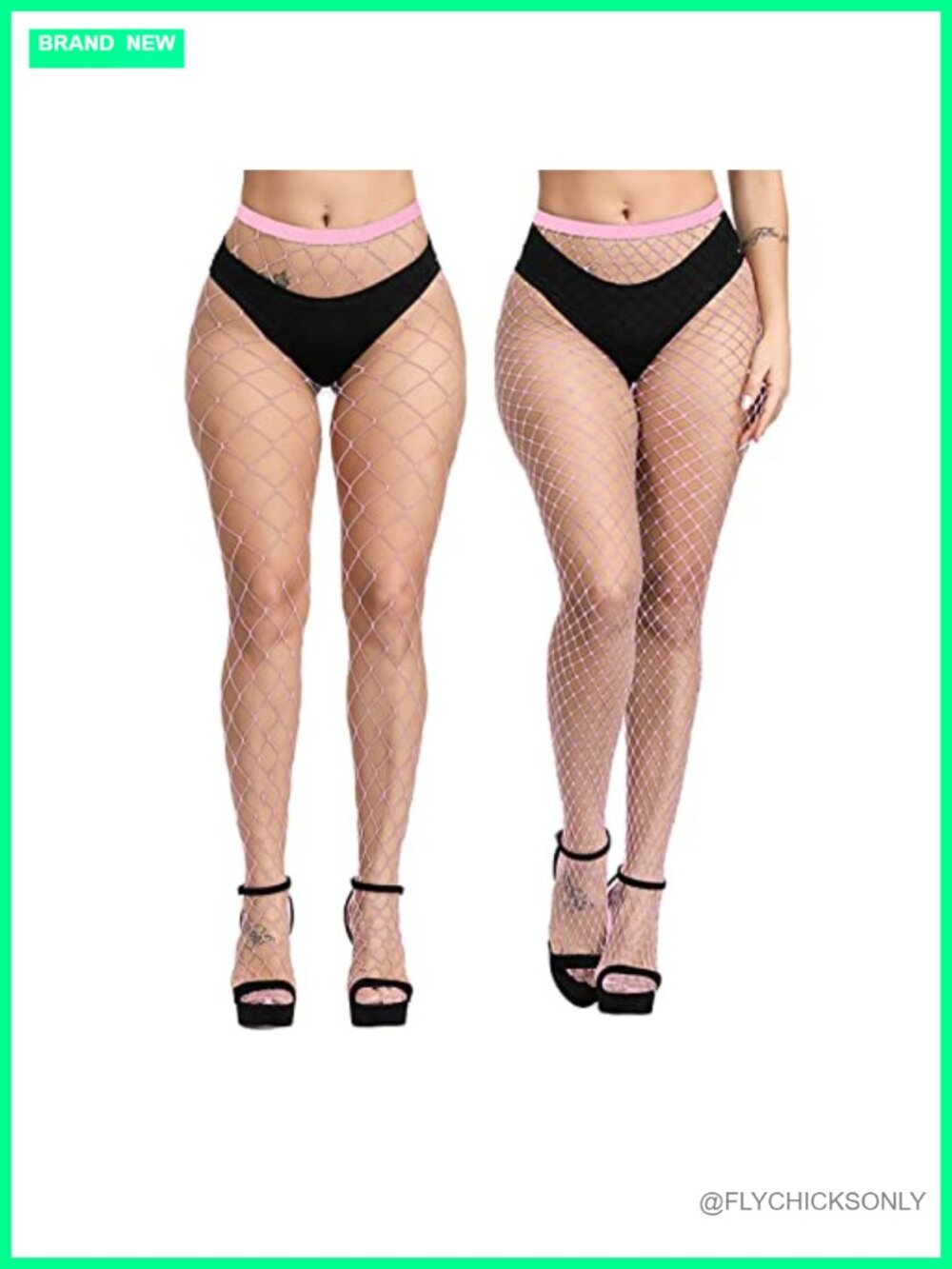High Waist Fishnet Tights Thigh High Suspender Stockings